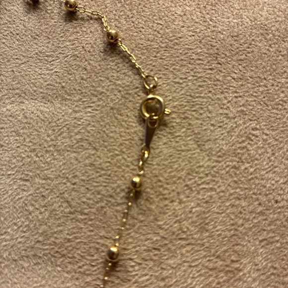 Goldtone Beaded Chain Anklet Charm Leg Bracelet Jewelry Gift for Her Girl - Picture 4 of 5